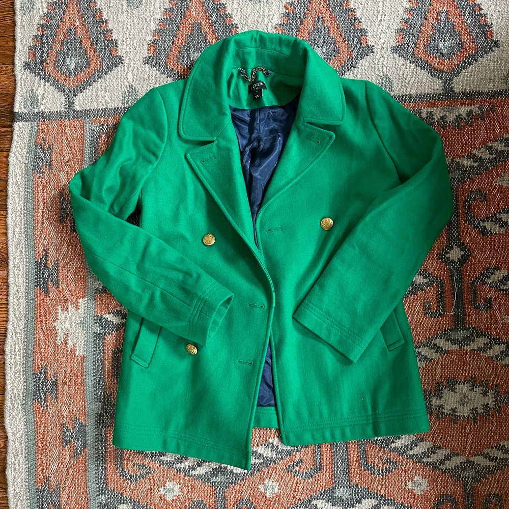 J. Crew Green Pea Coat